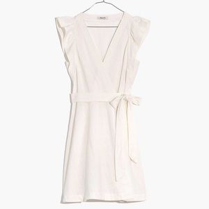 Madewell Ruffle Sleeve Wrap Mini Dress